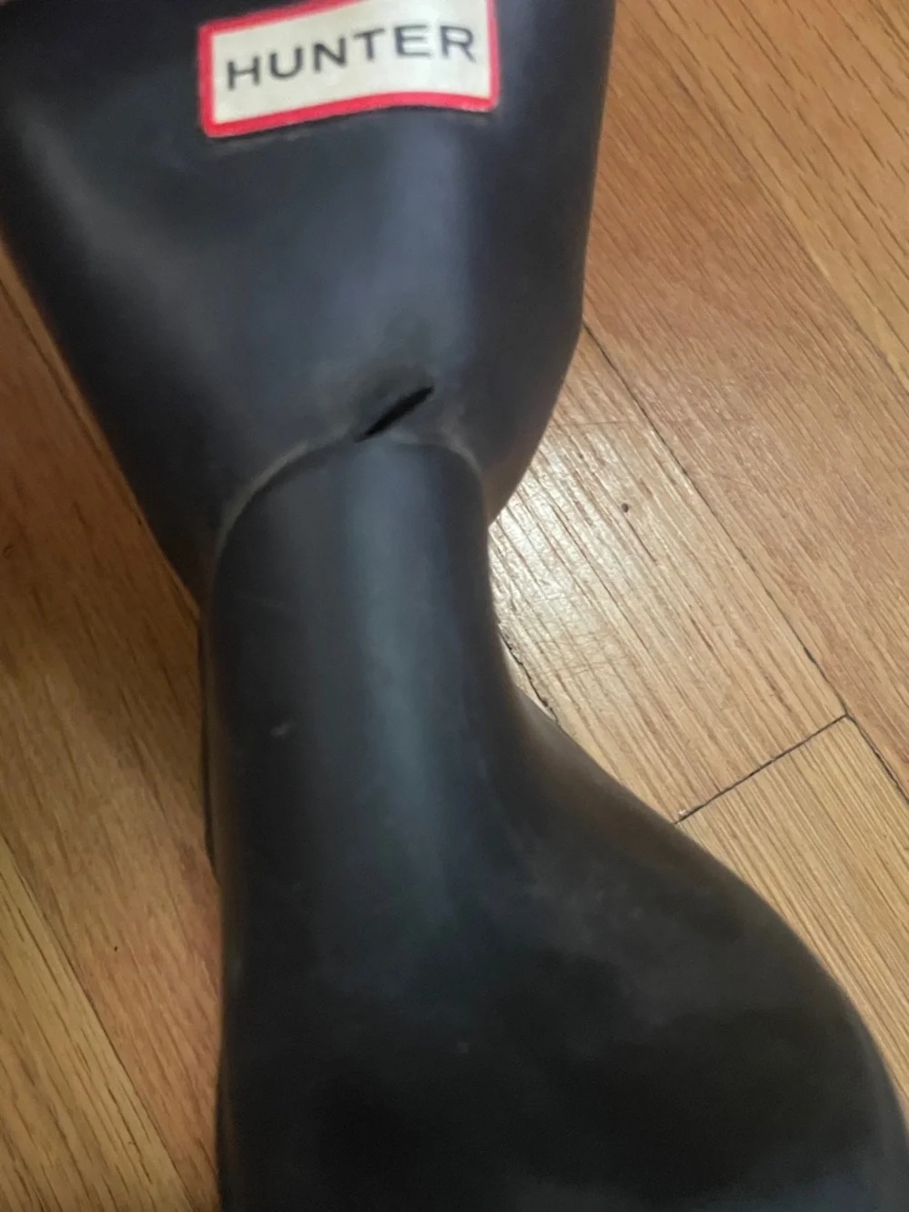 Hunter Kids Matte Black Rain Boots with Logo